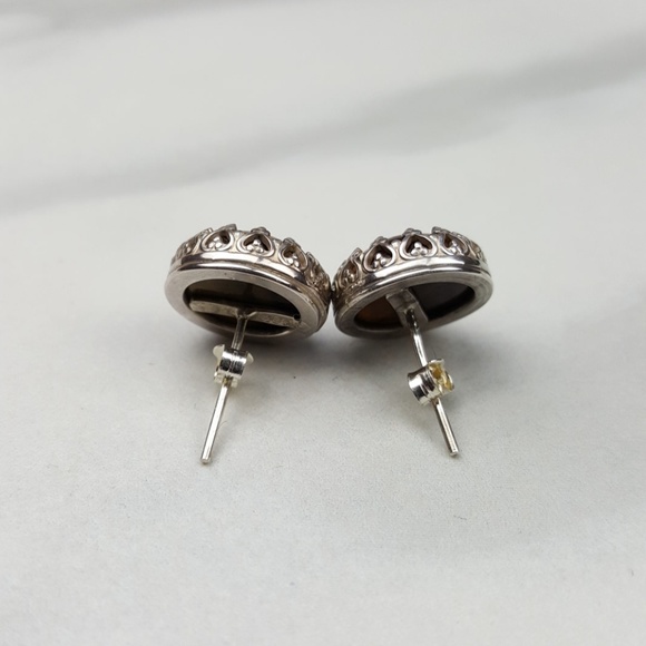 🔴SOLD🔴 Tiger's Eye Sterling Silver Earrings - Picture 3 of 6